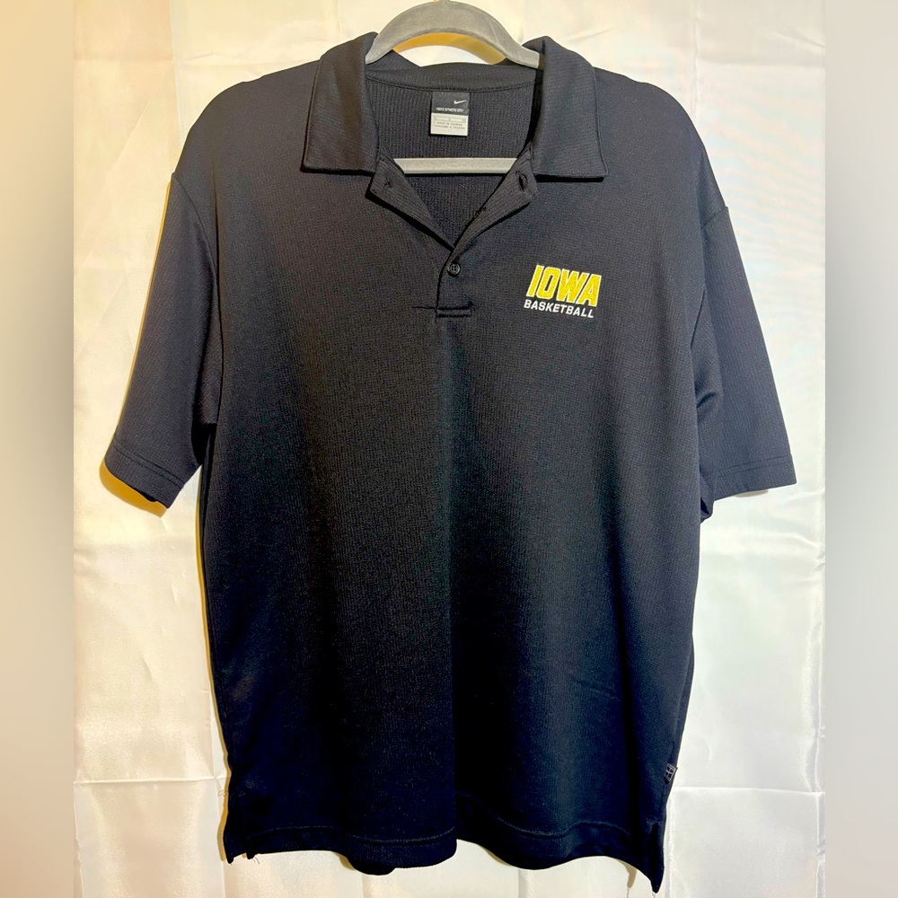 Men’s Nike Sphere Dry Black Iowa Hawkeyes Basketball Polo Shirt - Size L